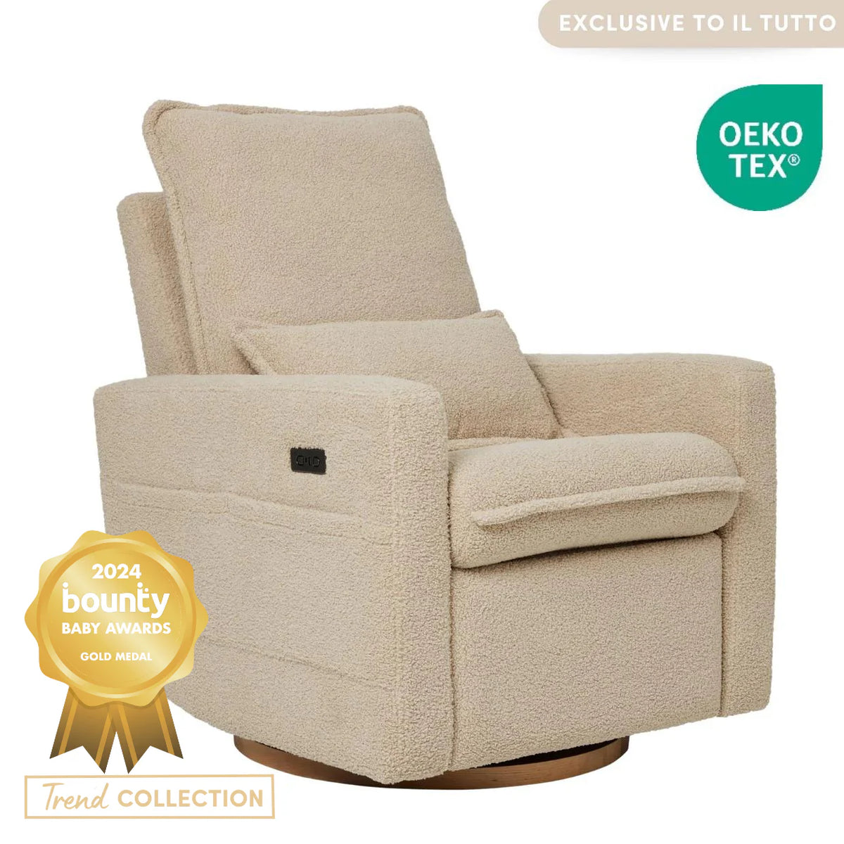 Frankie Electric Recliner Glider Nursery Chair Taupe Teddy Baby Service The Baby Service