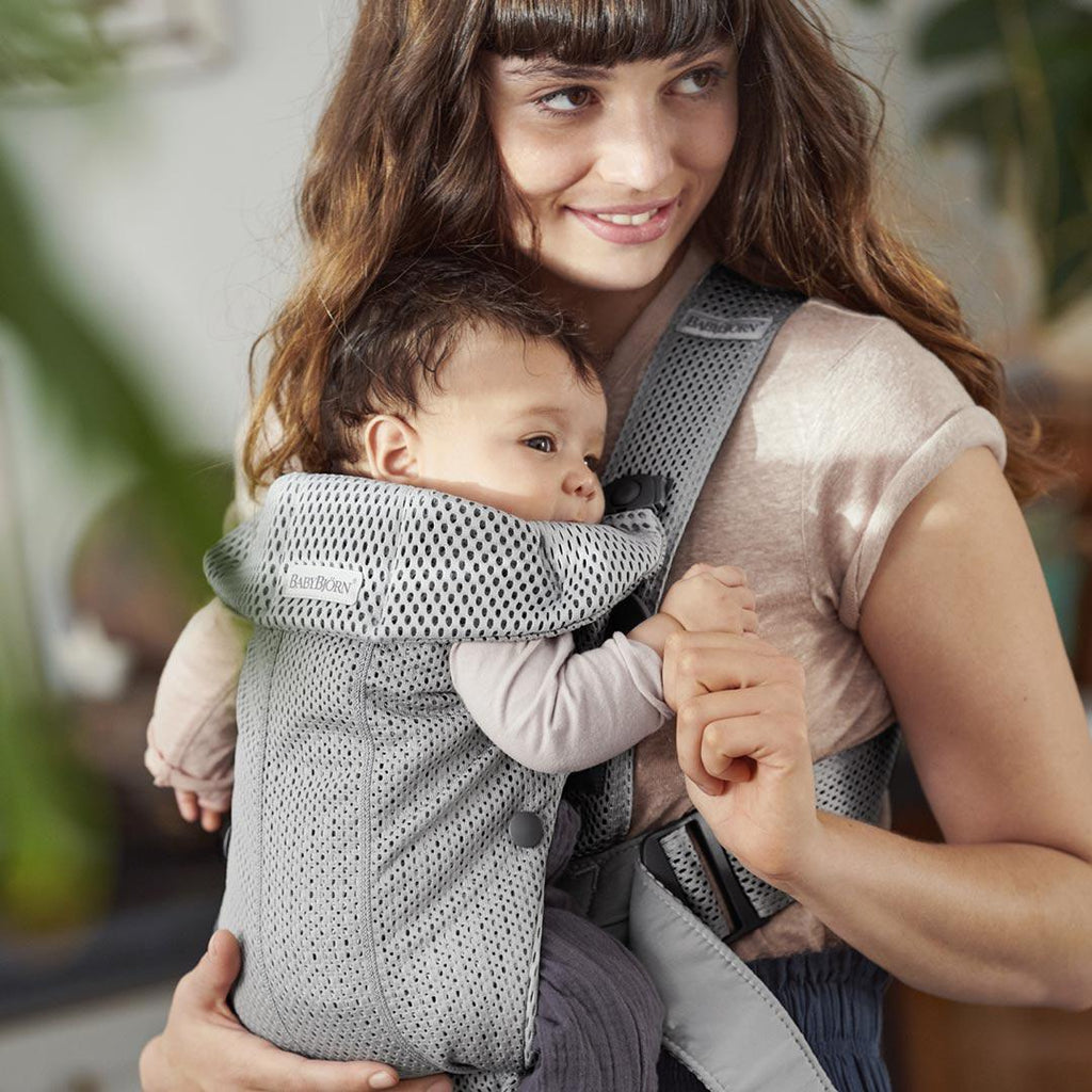 BabyBjorn Mini 3D Mesh Baby Carrier - Grey - Lifestyle - The Baby Service