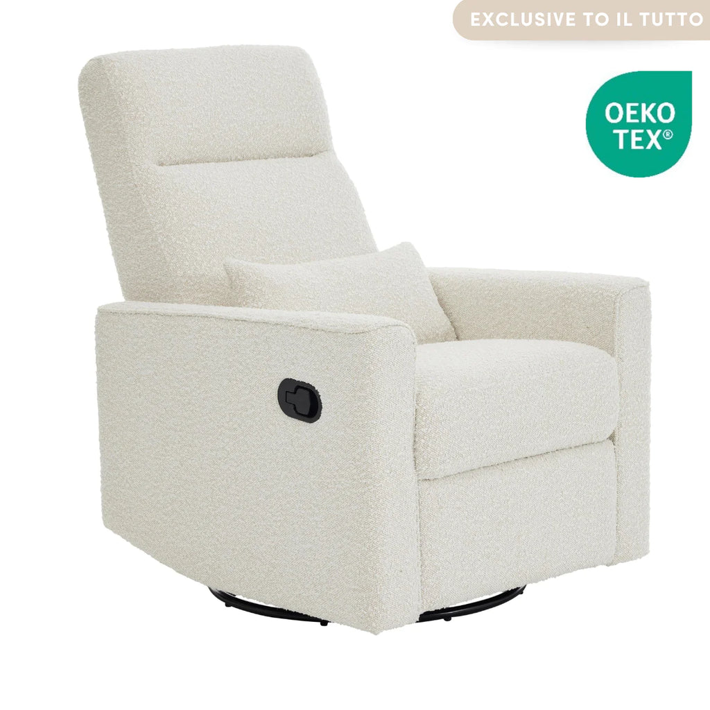 iL Tutto - Paige Recliner Glider Nursery Chair in Vanilla Boucle - The Baby Service