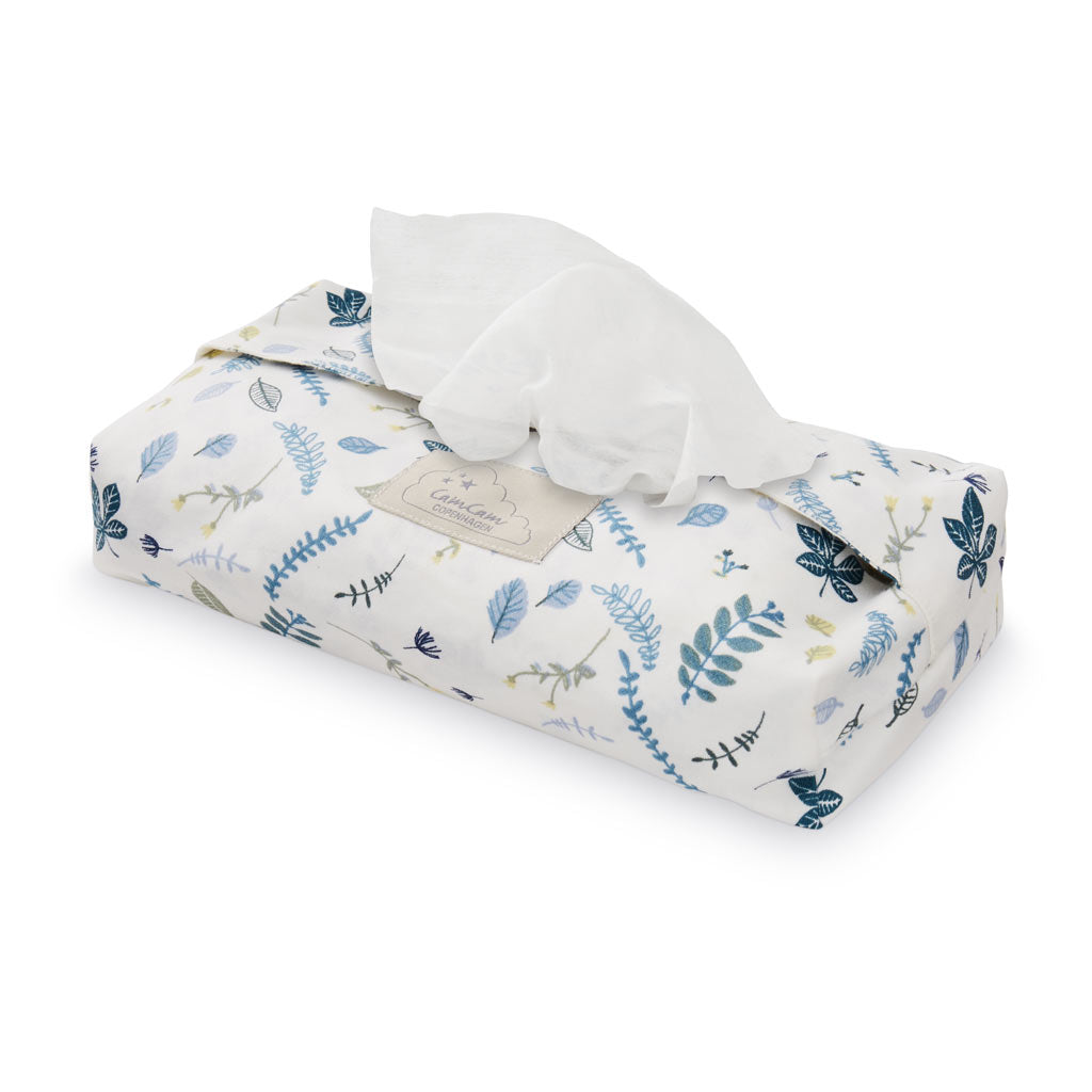 Cam Cam Copenhagen Wet Wipes Cover - Pressed Leaves Blue - The Baby Service