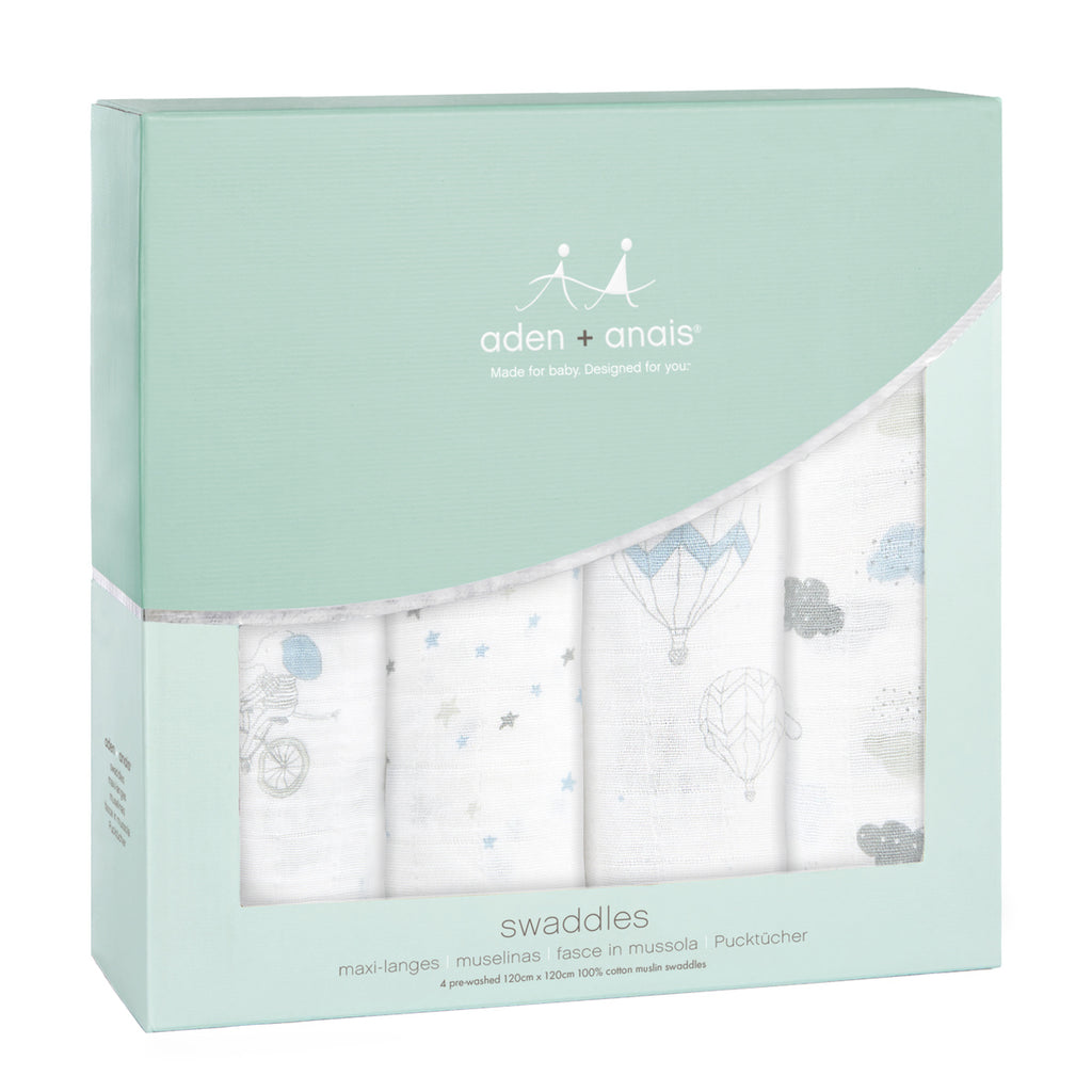 Beautiful Soft 100% Cotton Baby Swaddle Pack of Four - The Baby Service