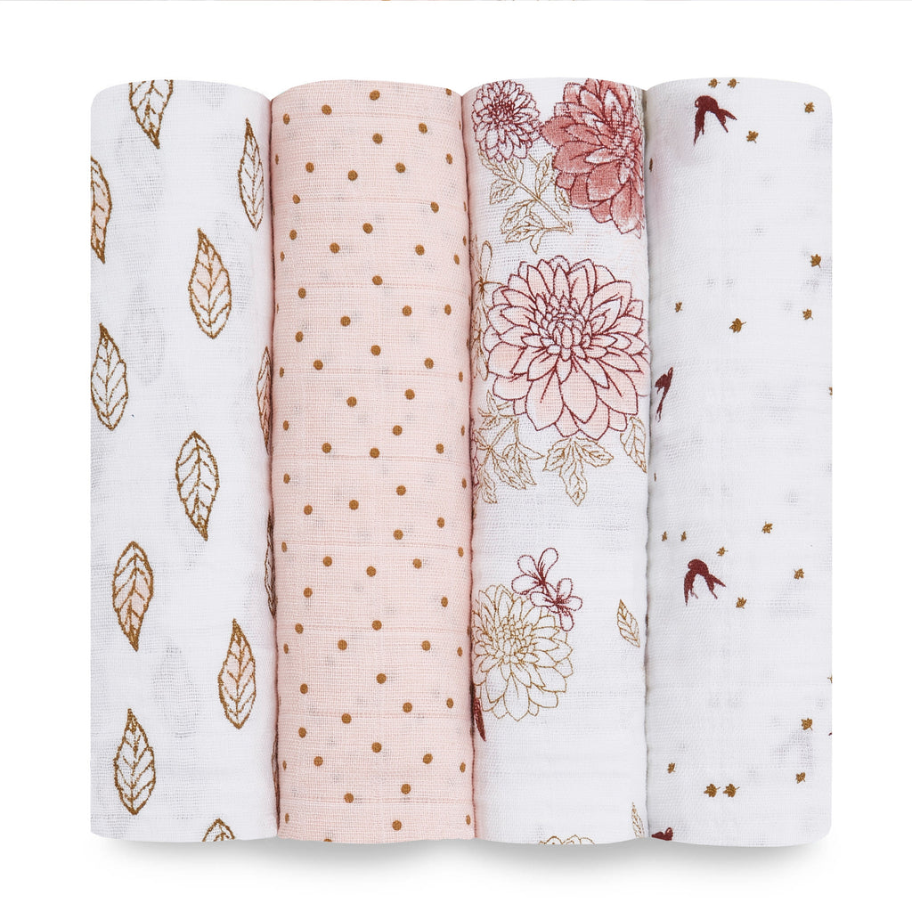 Aden + Anais Dahlias Swaddles 4 Pack - The Baby Service