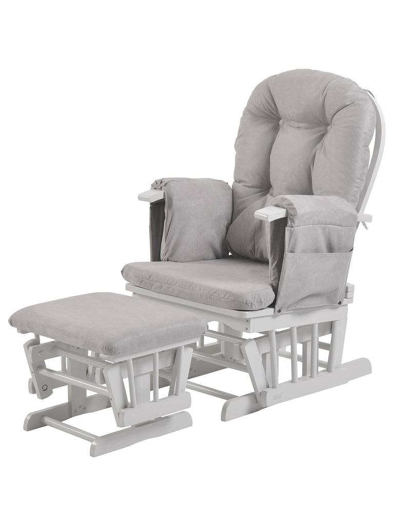 Haywood Reclining Nursing Chair and Footstool - Grey - The Baby Service