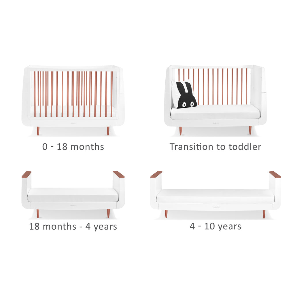 Snuzcot Skandi Cot Bed - Metallic Rose Gold - Nursery Furniture - The Baby Service