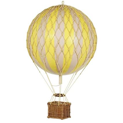 Yellow Authentic Models Floating The Skies Hot Air Balloon - Small Nursery Inspo