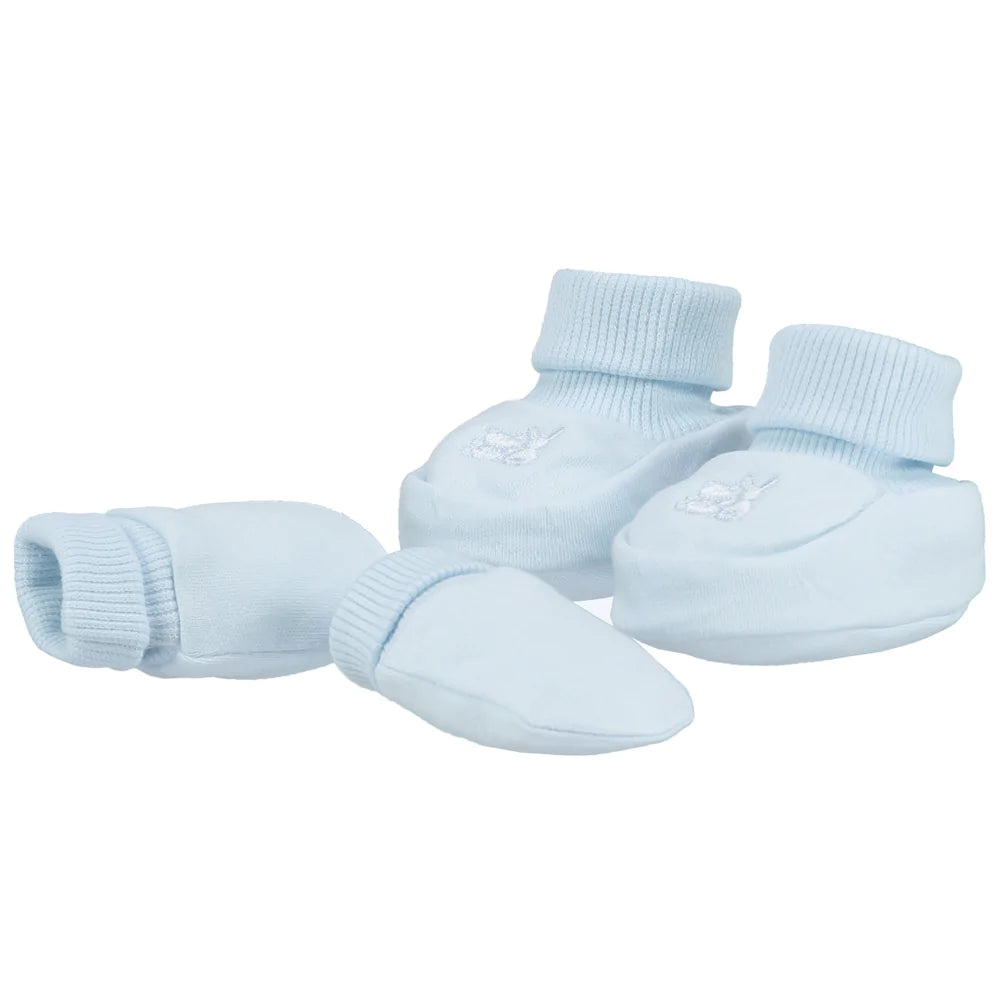 Emile et Rose - Baby Hat Bootie and Mitt Gift Set Blue - Newborn Gifts - The Baby Service