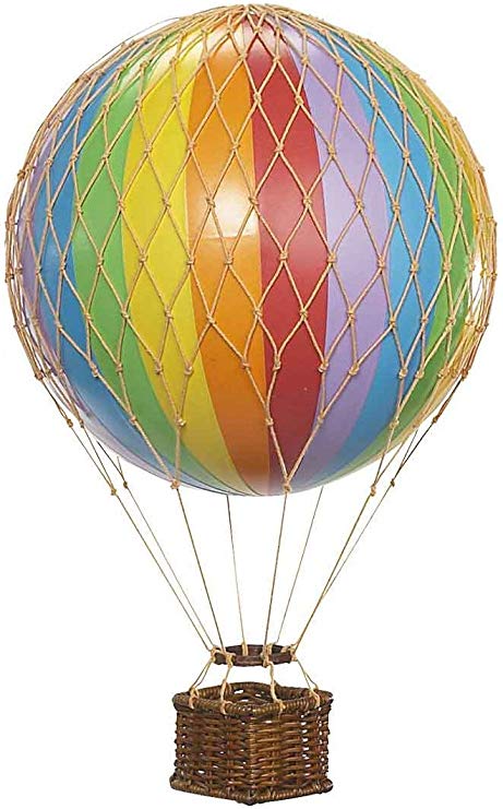 Rainbow Stripe Authentic Models Floating The Skies Hot Air Balloon - Small Nursery Ideas
