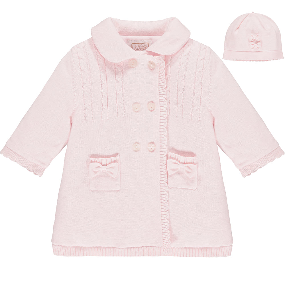 Emile et Rose - Giselle Pink Cosy Knit Jacket and Hat - The Baby Service