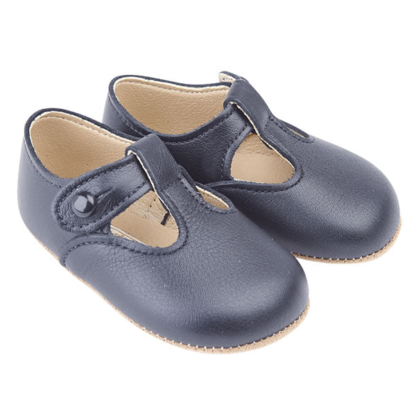 Baby Wedding Outfit Blue Soft Leather Pram Shoes - The Baby Service