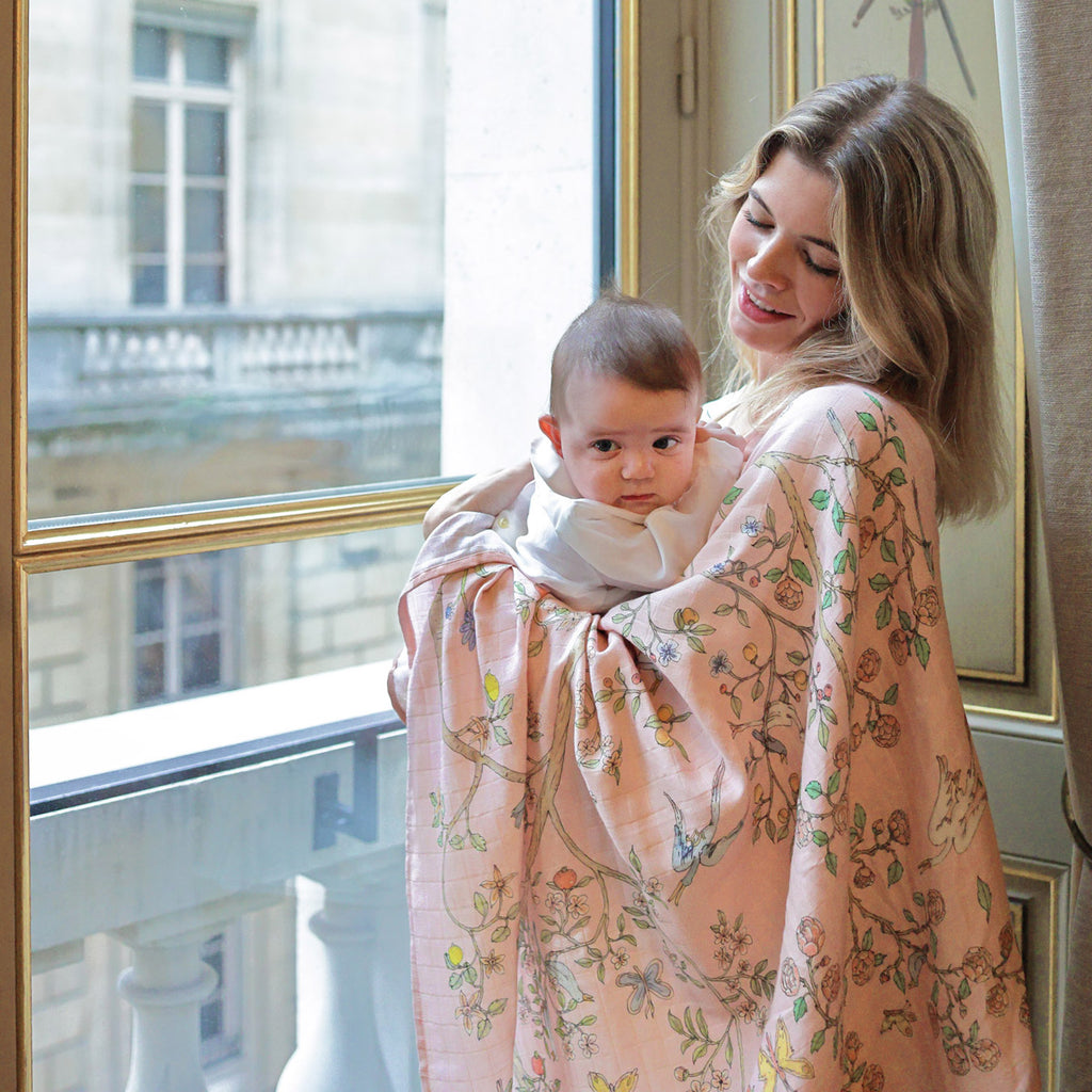 Atelier Choux - Organic Swaddle - In Bloom Pink - Gift Ideas - The Baby Service