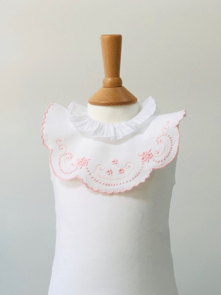 Piaro New Born Luxury Baby Hand Embroidered Bib in Pink Gift Ideas
