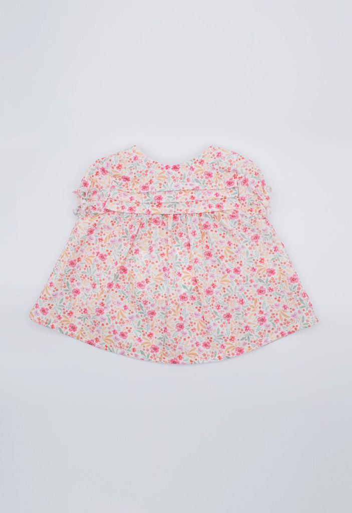 Fina Ejerique - Floral Blouse and Coral Bow Shorts 2 Piece Set - The Baby Service