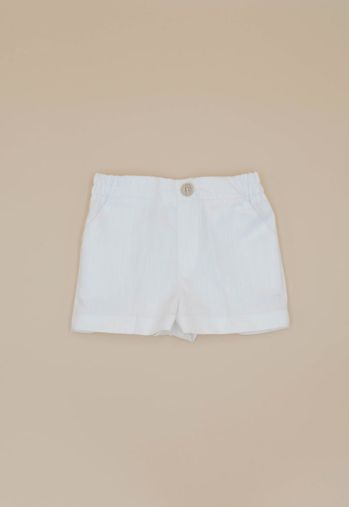 Fina Ejerique - Blue Striped Shirt with White Twill Shorts Set