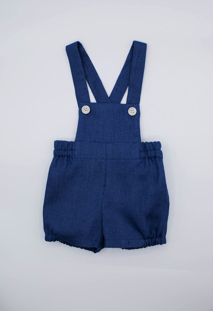 Fina Ejerique - Poplin Body Shirt & Navy Blue Linen Shorts Set - The Baby Service
