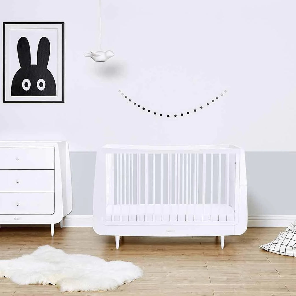 SnuzKot Skandi Cot Bed - White - Lifestyle - The Baby Service