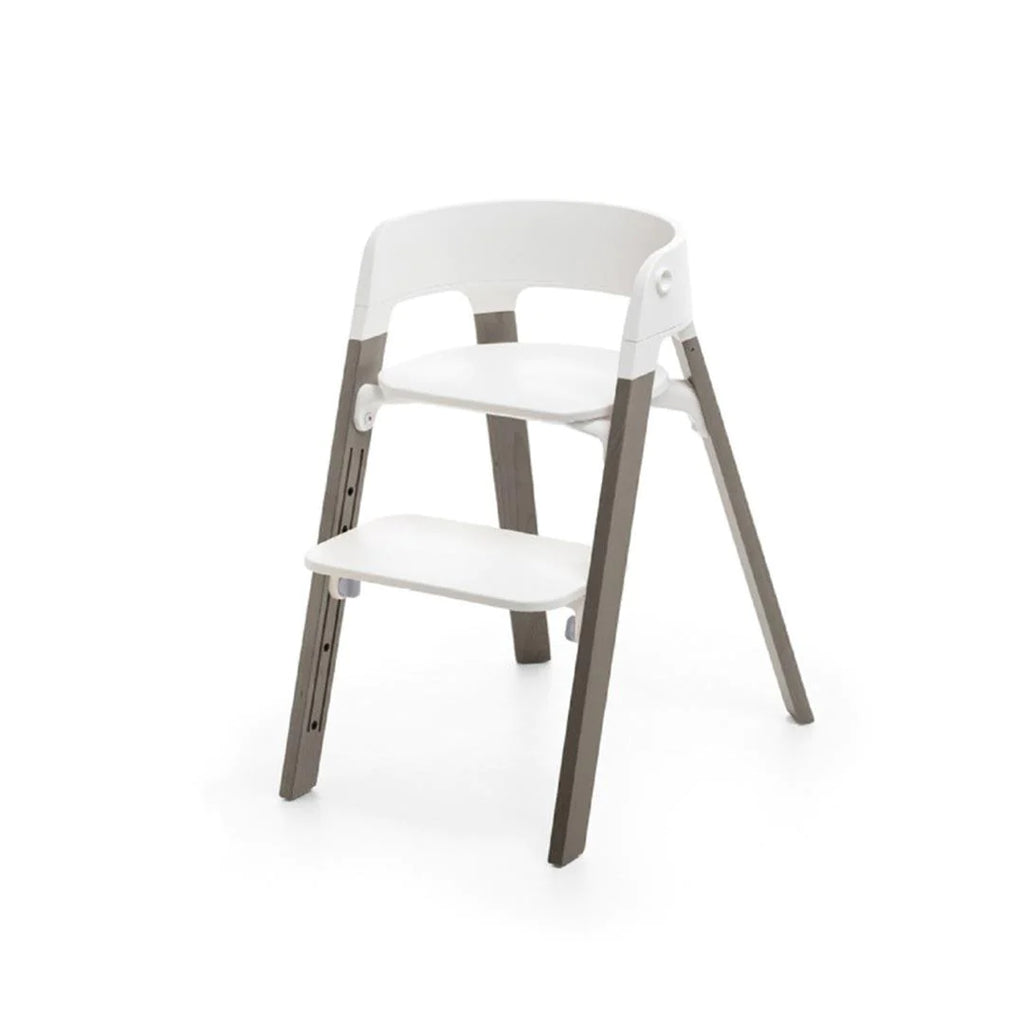Stokke Steps Chair - White and Hazy Grey - The Baby Service.com