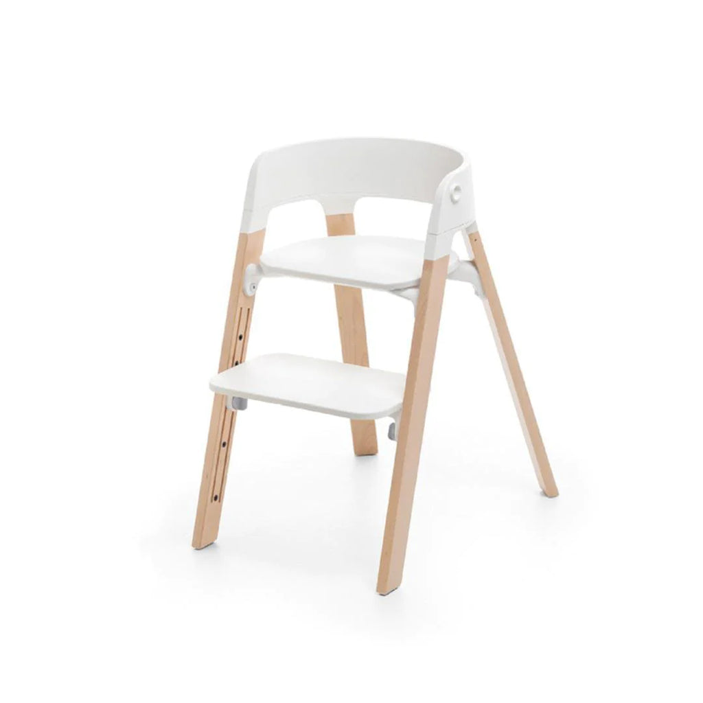 Stokke Steps Chair Bundle Set - White and Natural - The Baby Service.com