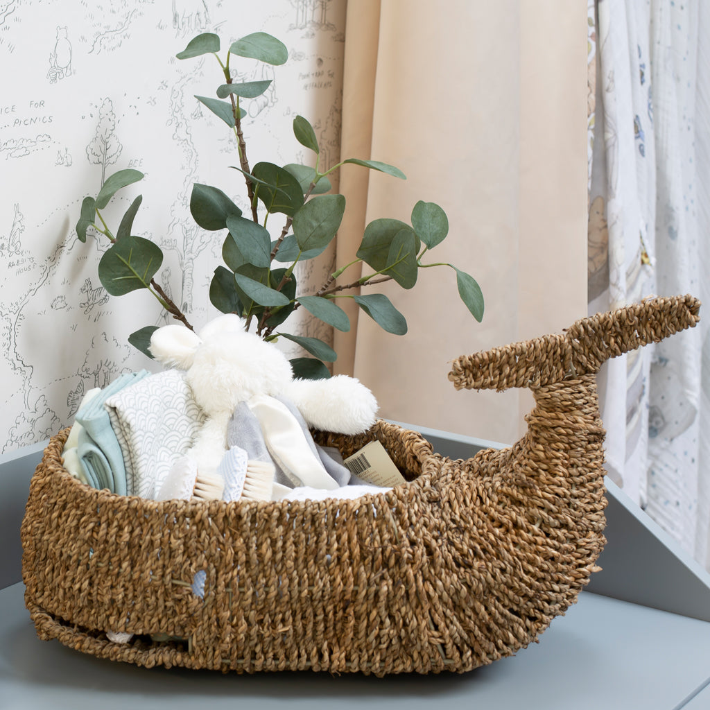 Whale Sea Grass Basket - The Baby Service