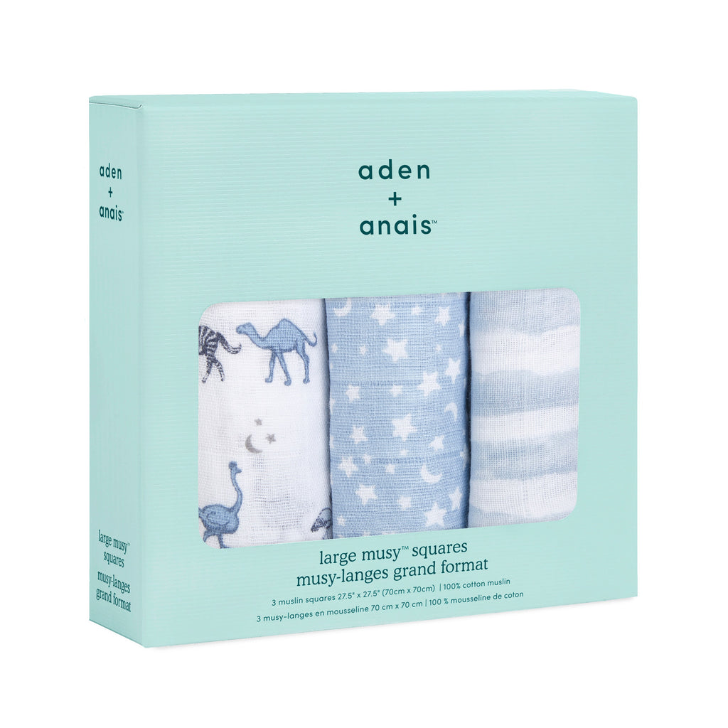 Aden + Anais Rising Star Musy Muslin Squares 3 Pack - Gifts - The Baby Service