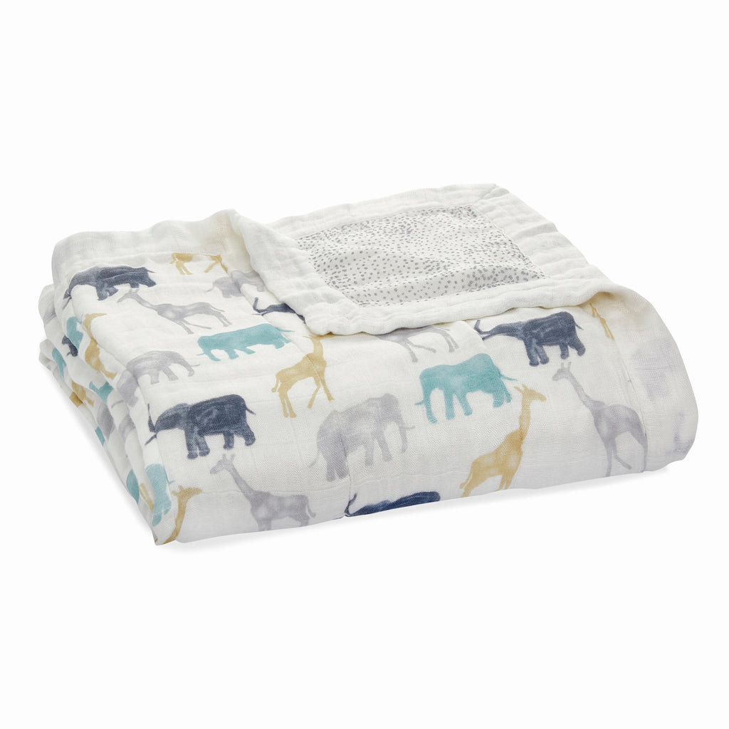 Aden + Anais - Expedition Elephants & Giraffes Silky Soft Blanket - The Baby Service