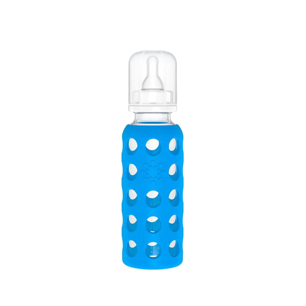 Lifefactory Glass Baby Bottle - Cobalt Blue (265ml) - The Baby Service