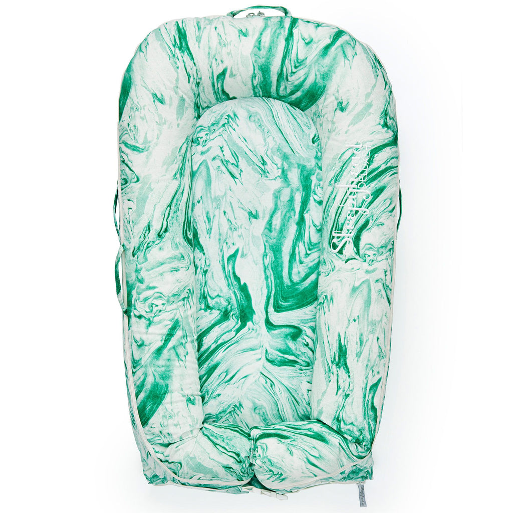 Sleepyhead Deluxe + Plus Pod Extra Cover in Emerald Marble - The Baby Service