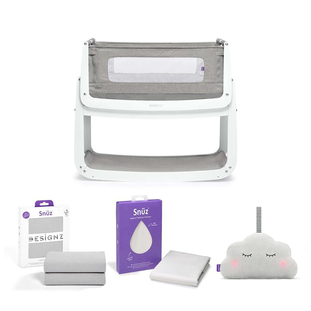 SnuzPod4 Bedside Crib Starter Bundle - Dusk - Nursery Experts - The Baby Service