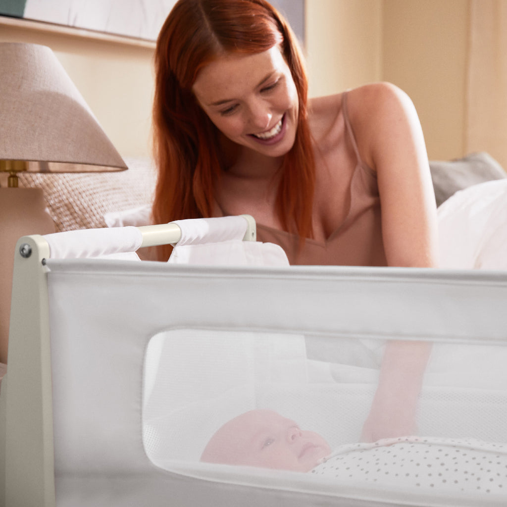 SnuzPod4 Bedside Crib - Barley - Next 2 Me - The Baby Service