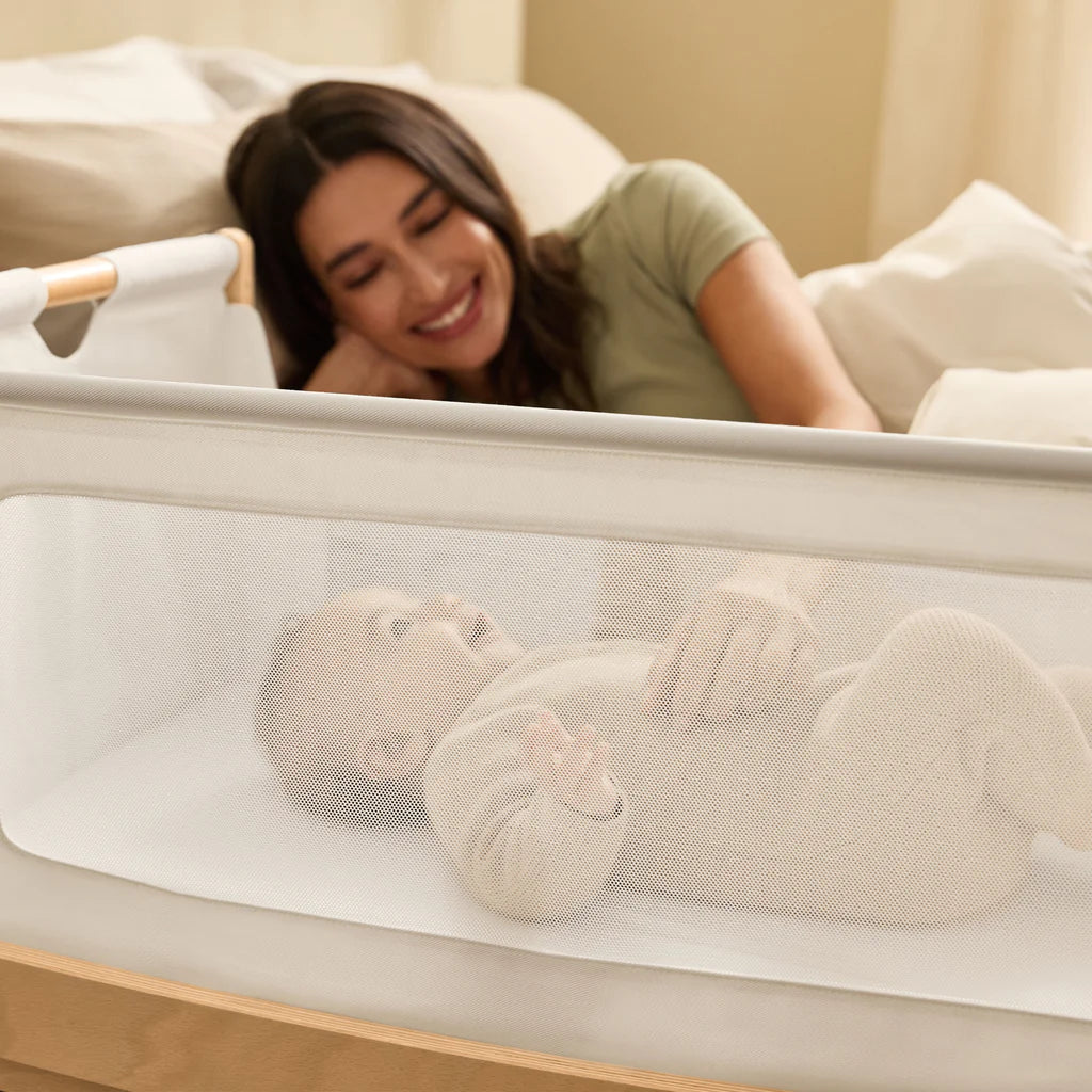 SnuzPod 5 Bedside Crib - Natural - Lifetyle - The Baby Service