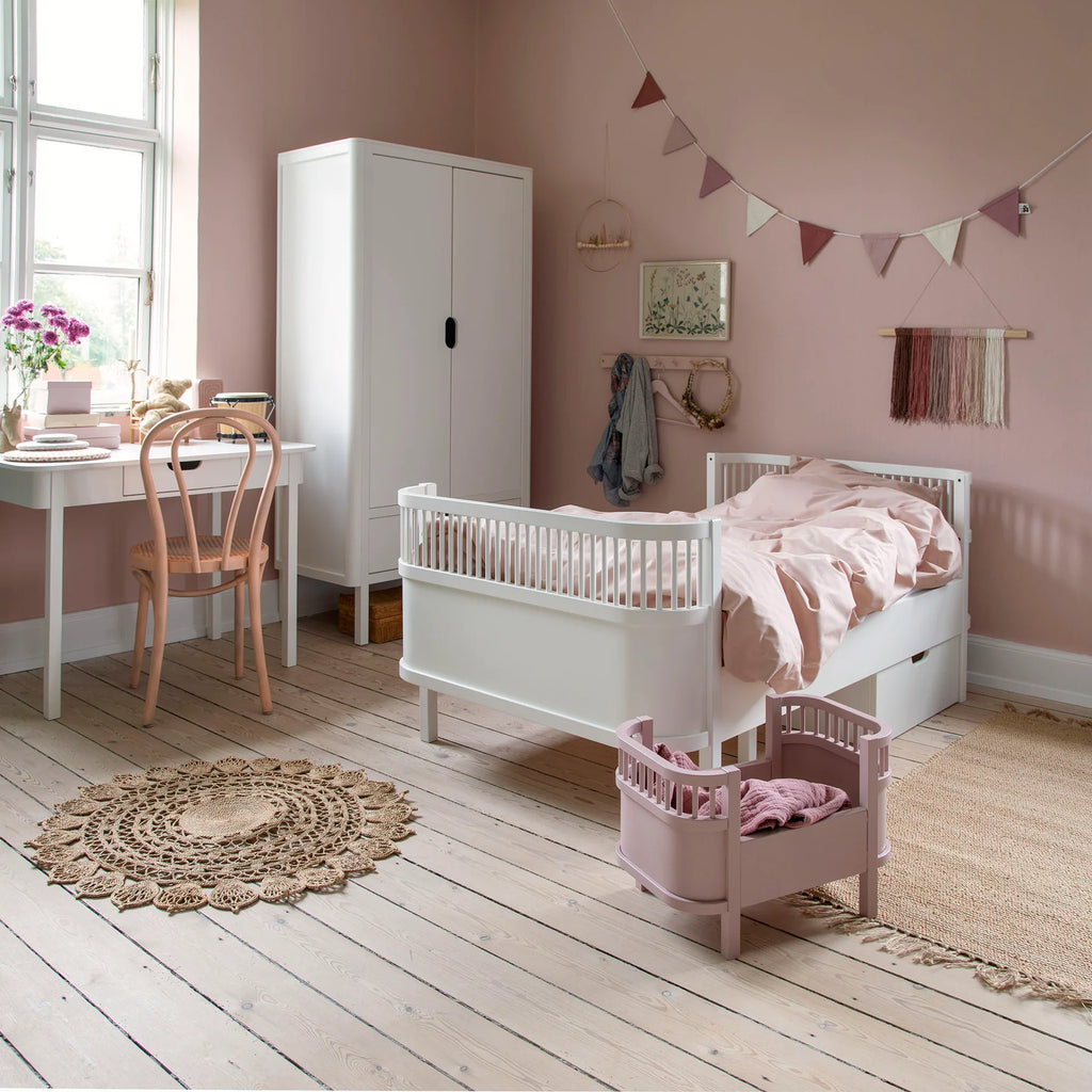 Sebra Wardrobe with Double Doors – Classic White - Nursery Lifestyle