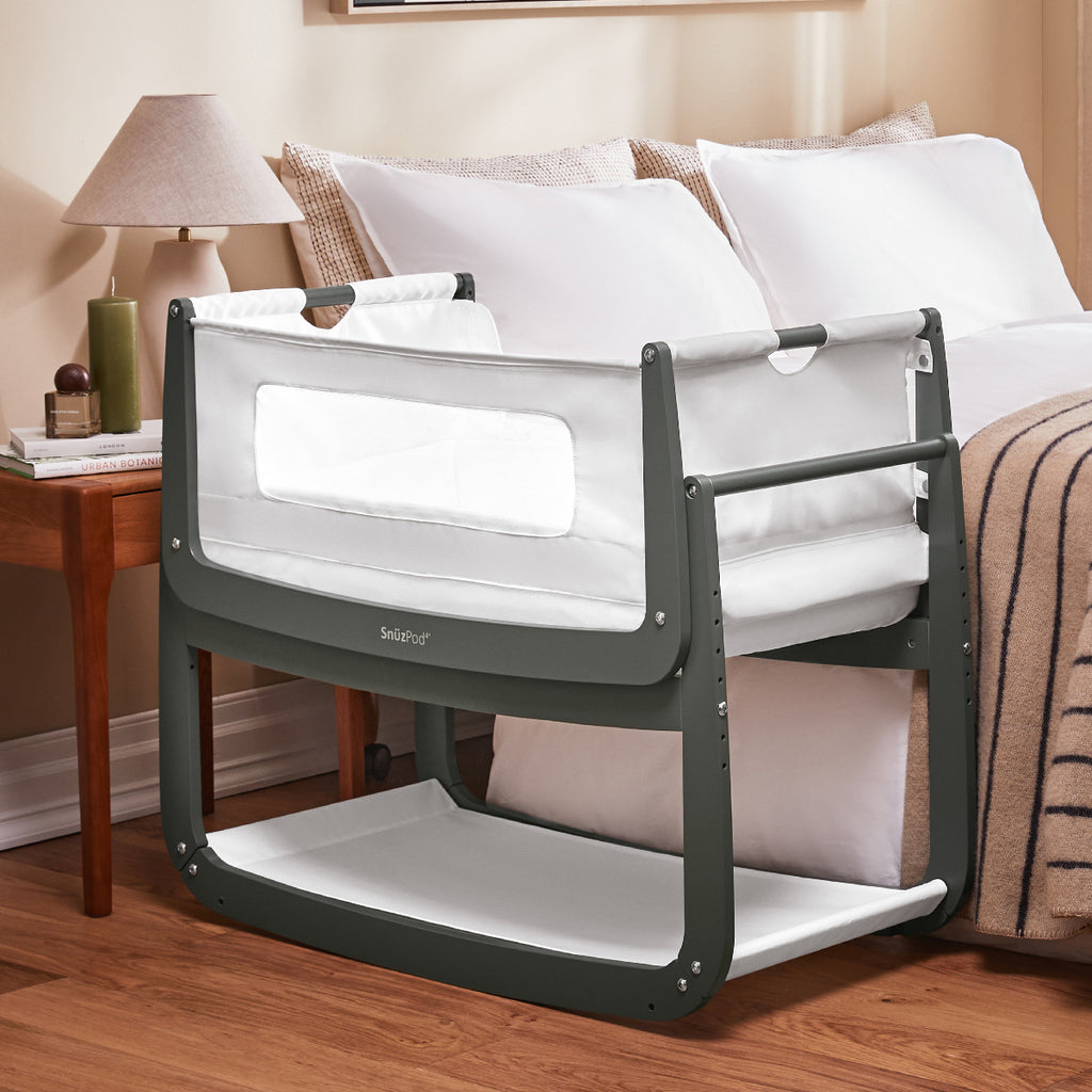 SnuzPod4 Bedside Crib - Sage - Next To Me - The Baby Service