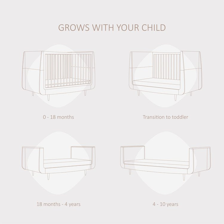 SnuzKot Skandi Cot Bed - Oak - Features - The Baby Service