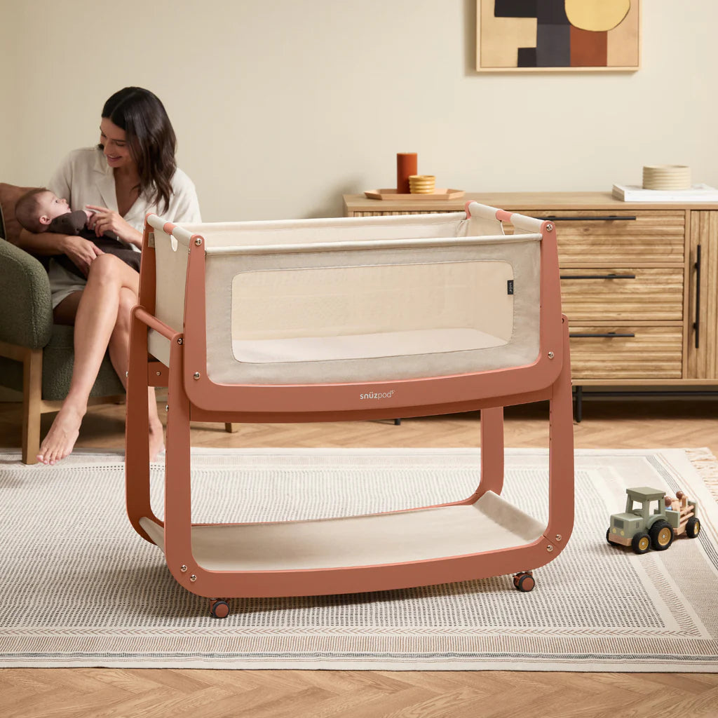 SnuzPod 5 Bedside Crib - Terracotta - The Baby Service