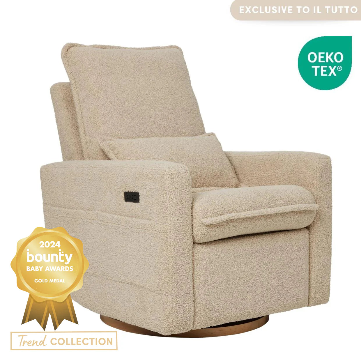Frankie Electric Recliner Glider Nursery Chair Taupe Teddy Baby Service The Baby Service