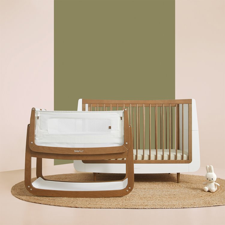 SnuzPod4 Bedside Crib The Natural Edit - Walnut - Crib - The Baby Service