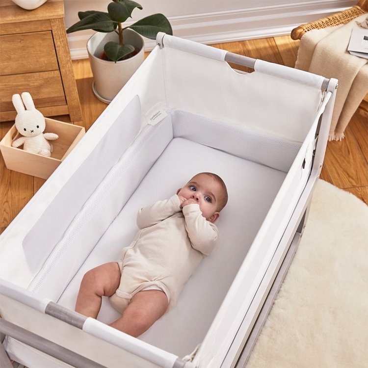 SnuzPod4 Bedside Crib The Natural Edit - Silver Birch - Lifetsyle - The Baby Service