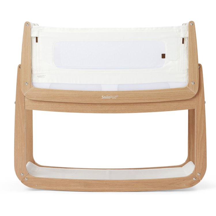 SnuzPod4 Bedside Crib The Natural Edit - Oak - The Baby Service