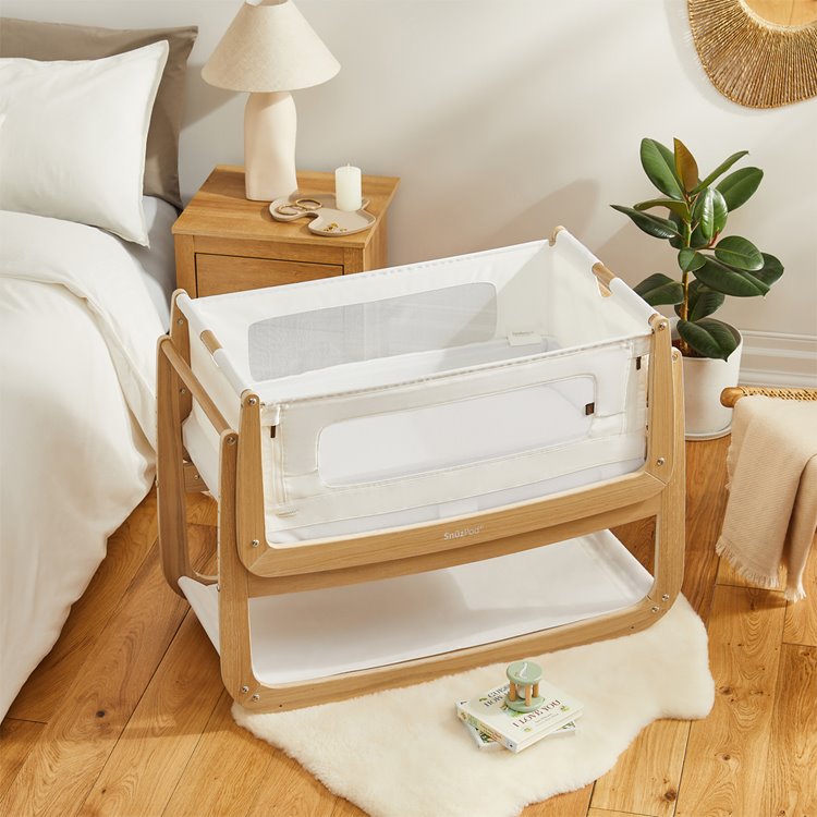 SnuzPod4 Bedside Crib The Natural Edit - Oak - Bedroom - The Baby Service
