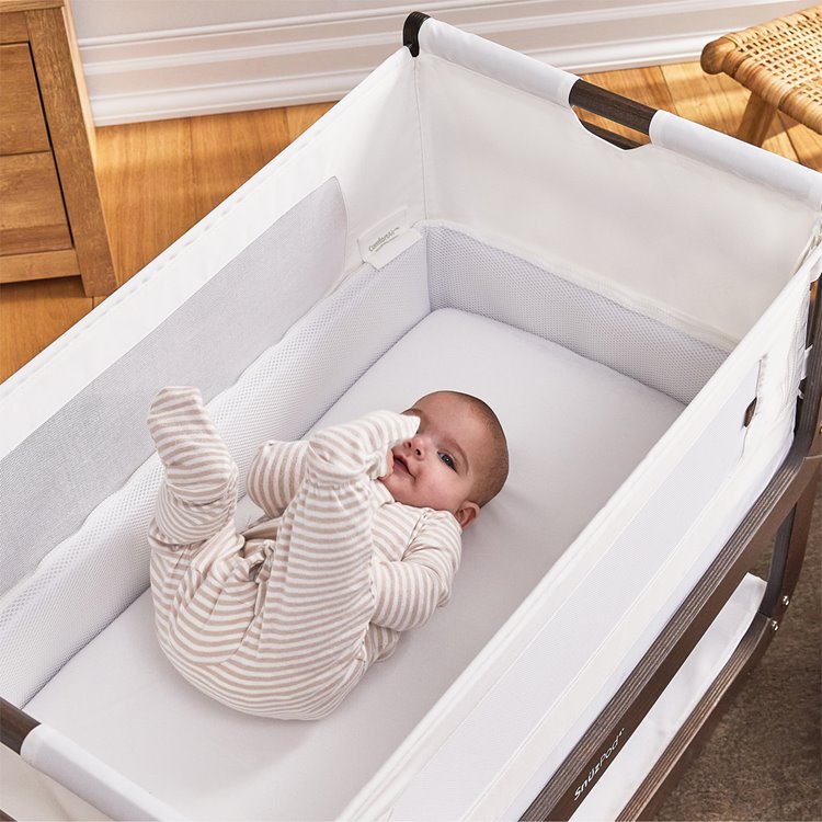 SnuzPod4 Bedside Crib The Natural Edit - Ebony - Lifestyle - The Baby Service