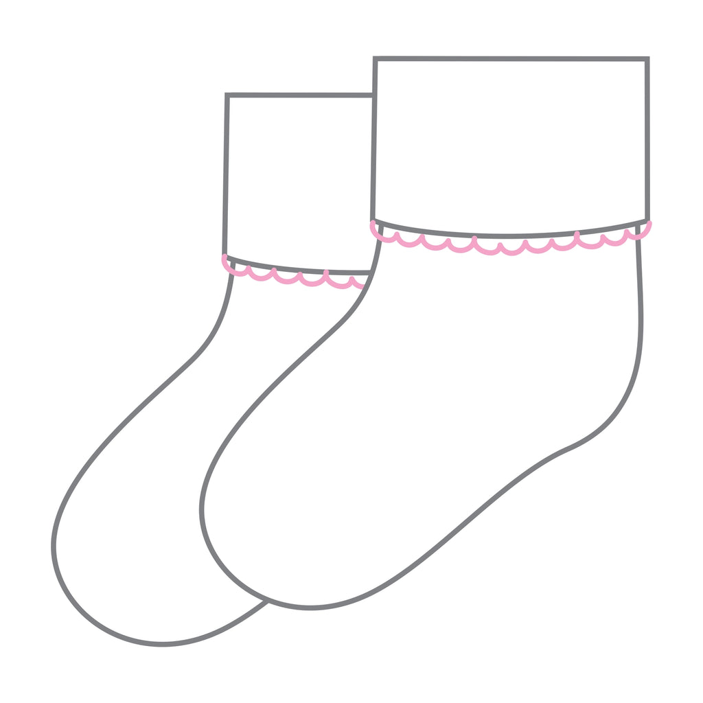 Magnolia Baby - Solid Essentials White Pink Socks - The Baby Service