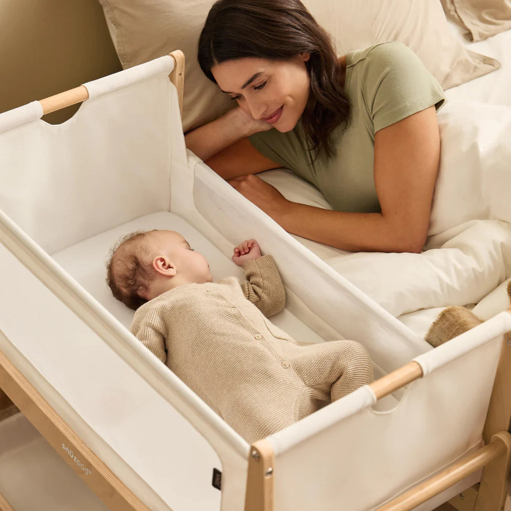 SnuzPod 5 Bedside Crib - Natural - Lifetyle - The Baby Service
