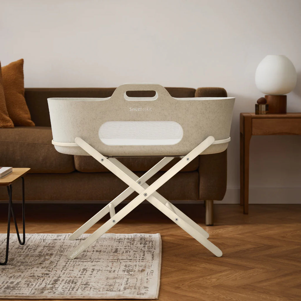 SnuzBaskit Barley Moses Basket & Cashmere Stand - The Baby Service