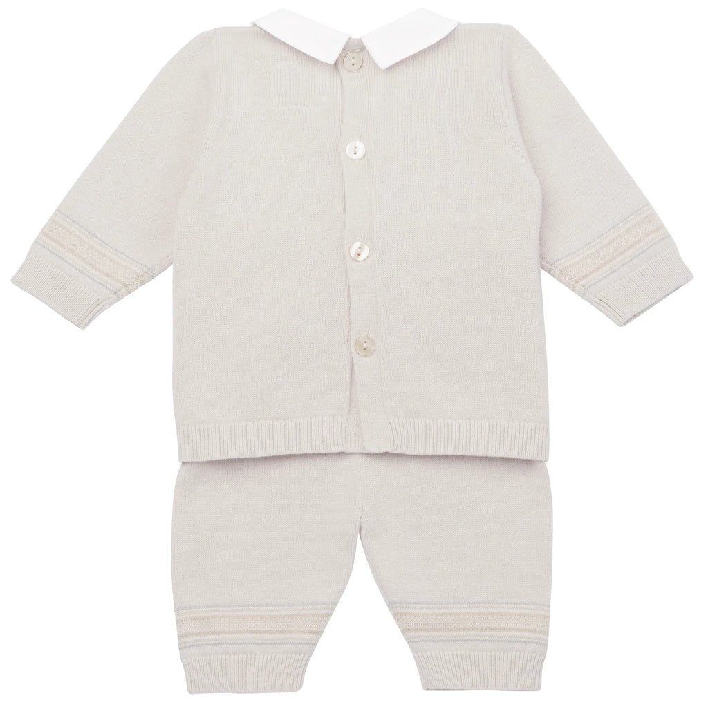 Emile et Rose - Hudson Stone Knit Teddy Outfit and Hat - The Baby Service - Back