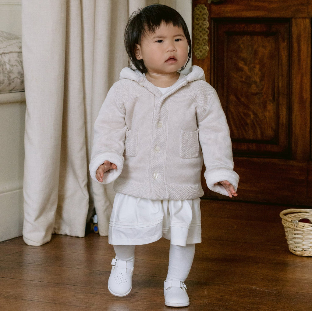 Emile et Rose - Holland Stone PomPom Hooded Knit Jacket - The Baby Service - Lifestyle