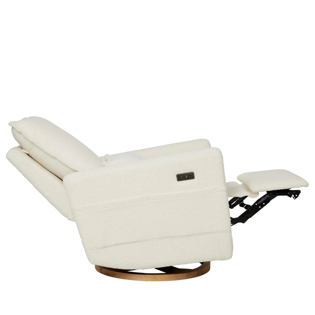 iL Tutto - Frankie Electric Recliner Glider Nursery Chair in Coconut Teddy - The Baby Service - Full Recline