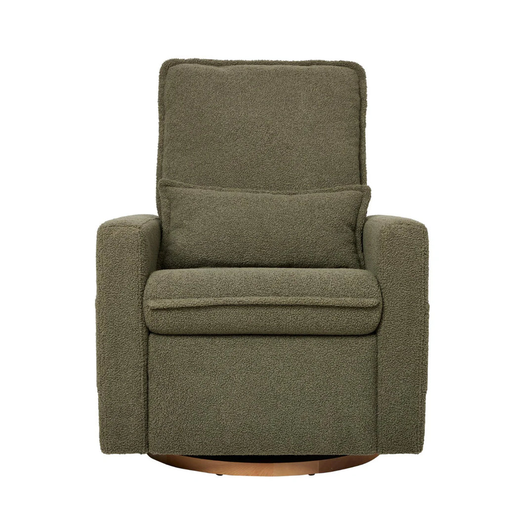 Frankie Electric Recliner Glider Nursery Chair in Olive Teddy - The Baby Service - Front