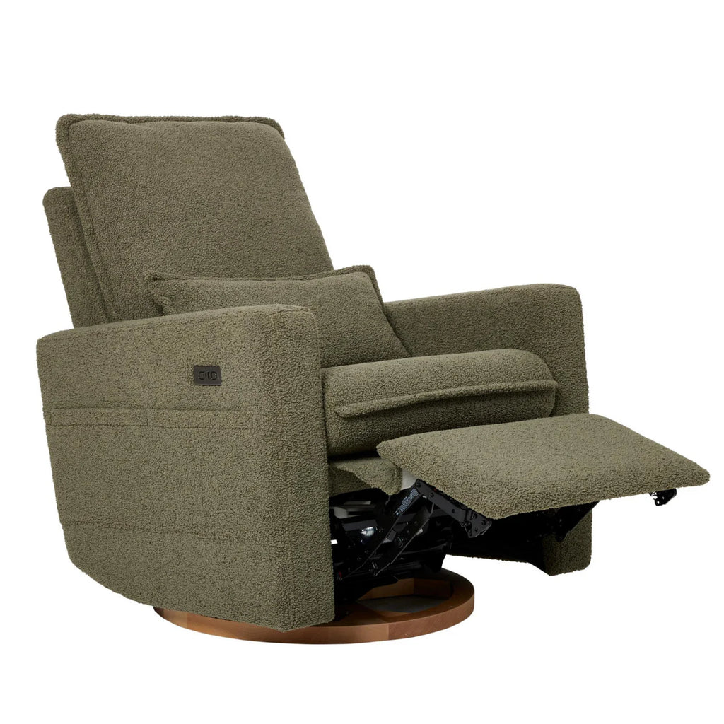 Frankie Electric Recliner Glider Nursery Chair in Olive Teddy - The Baby Service - Luxury