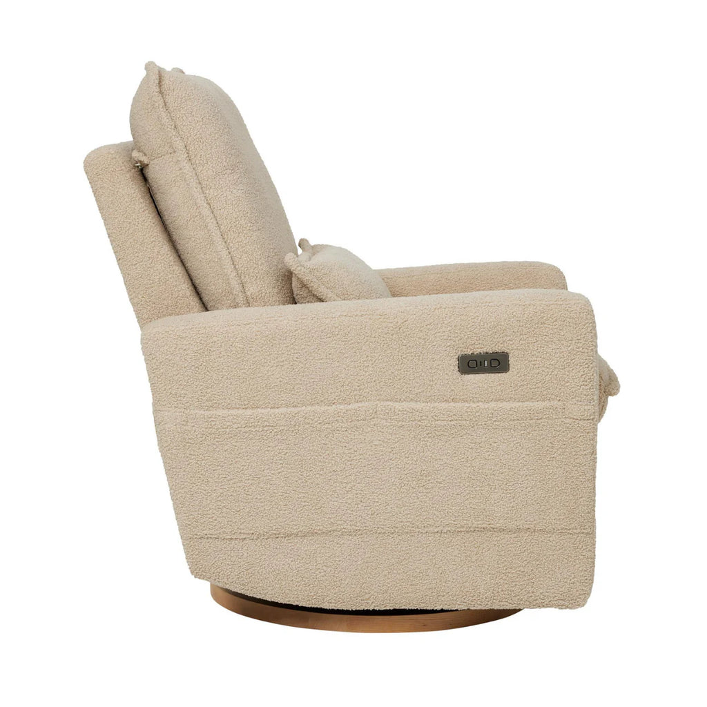 Frankie Electric Recliner Glider Nursery Chair in Taupe Teddy - The Baby Service - Side View