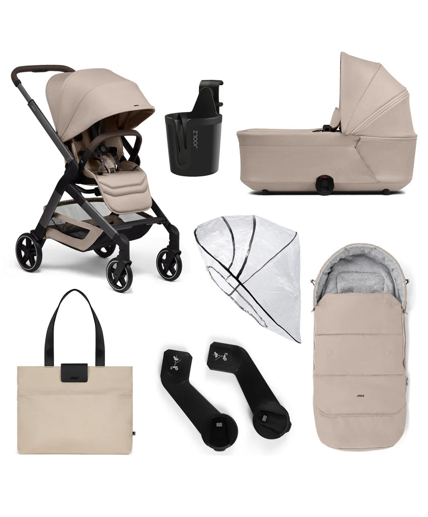 Joolz Hub2 Pushchair + Carry Cot 6 Piece Bundle - Sandy Taupe - The Baby Service