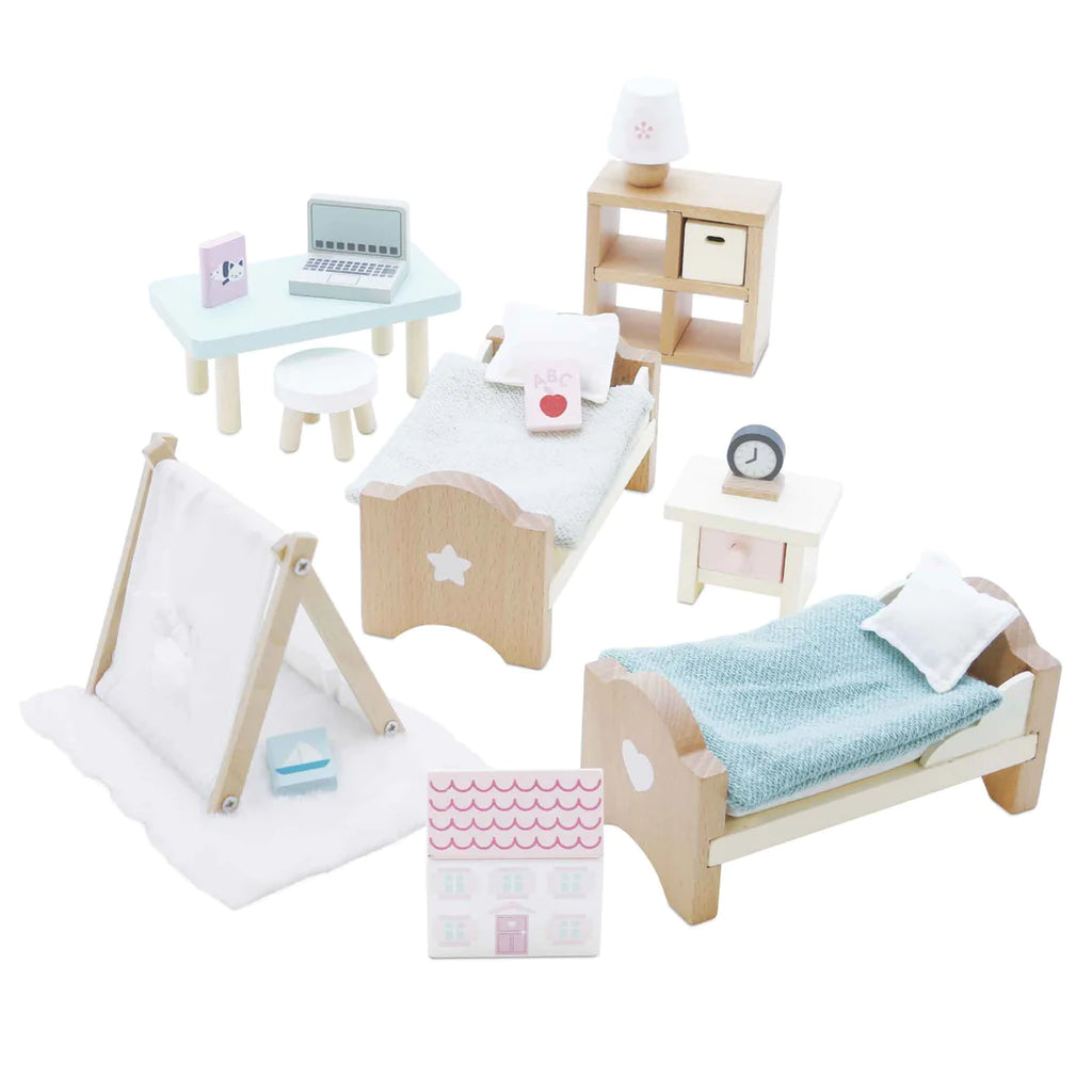 Le Toy Van - Cherry Tree Hall Dolls House Bundle Set - Childrens Bedroom - The Baby Service